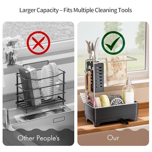 2 Tier Sponge Holder for Kitchen Sink (Black 2)
