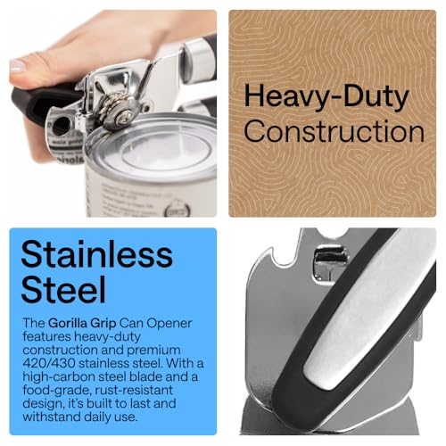 Upgraded Model Stainless Steel Manual Can Opener (Black)