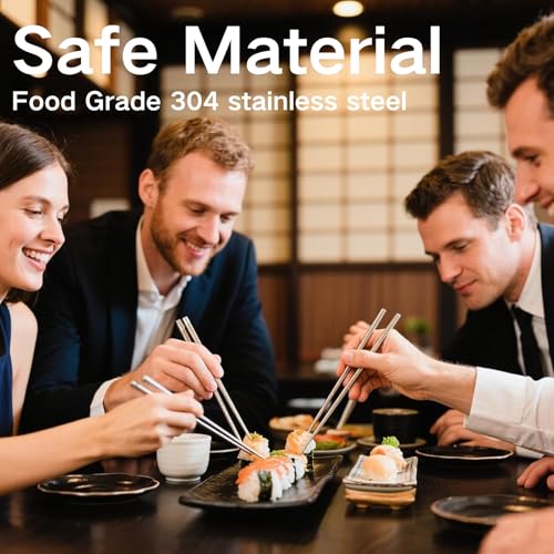 Metal Chopsticks Reusable 5 Pairs (5 Count)