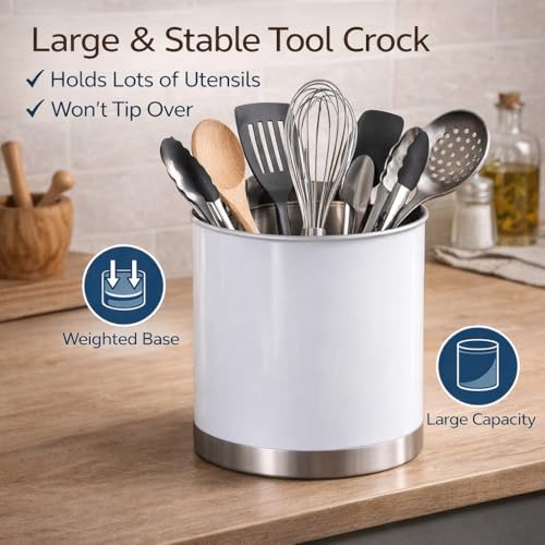7" Extra Large Utensil Holder (White / Extra Large)