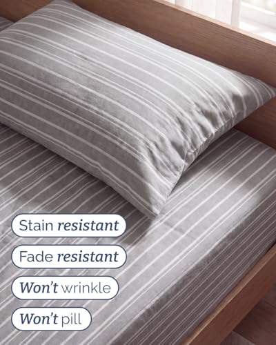Twin Size 3 Piece Sheet Set (41 - Grey Stripes 3 / Twin)