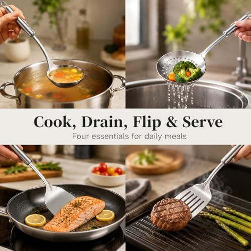 Cooking Utensils Set (4P-Silver)