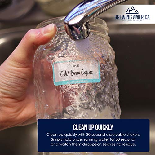 Dissolvable Food Labels for Food Containers (Teal)