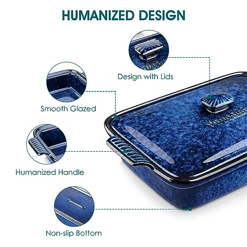 Starry Casserole Dish With Lid (Blue / 3.8 Quart)