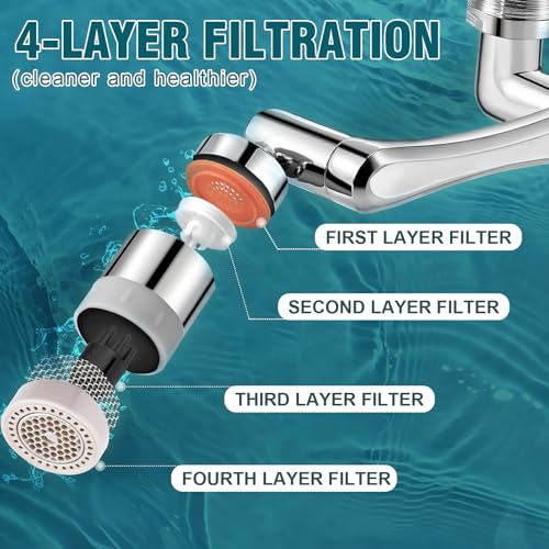 Faucet extender 1080 ° rotation (silvery)