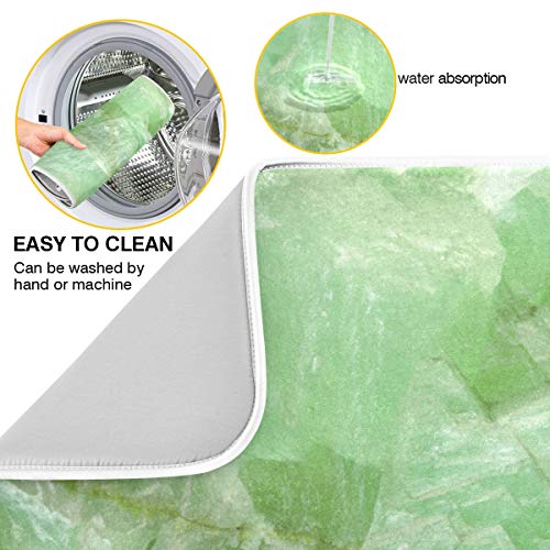 Super Absorbent Dish Drying Mat (Green Jade Stone Marble / 18" x 24")