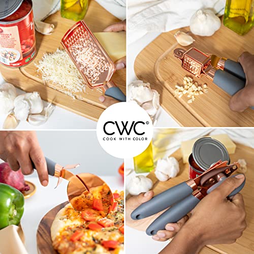 Kitchen Gadget Set Copper Plated Stainless Steel Utensils with Soft Touch Handles (7 Pieces / Copper Grey)