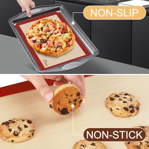 Silicone Baking Mats 3 Pack (3pcs: Red 0.7MM)