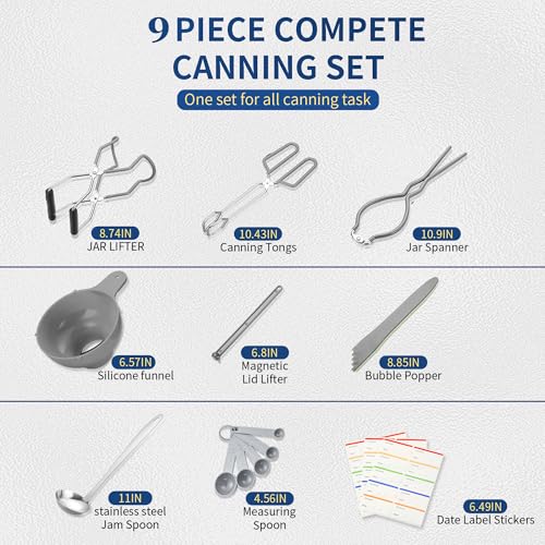 Canning Supplies Starter Kit (9-Pcs Set / Gray)