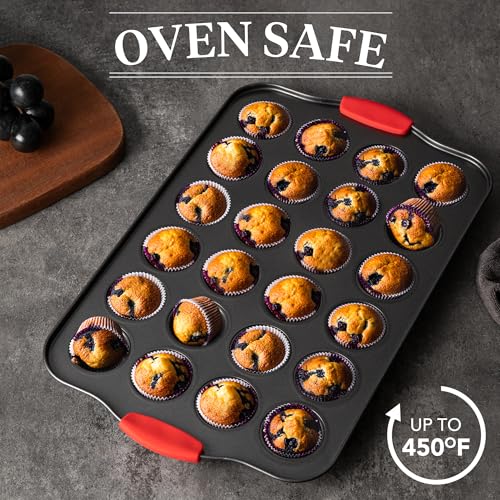 Muffin Pan Nonstick Cupcake Pan Set (12+24 Cup Muffin Pan / Gray)