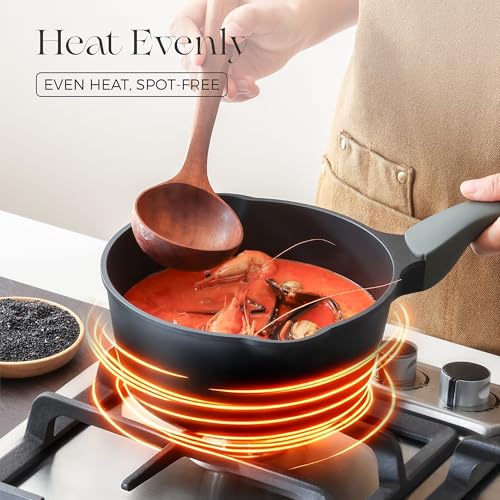 Nonstick Saucepan with Lid (2.7 Quarts / Black Sesame)