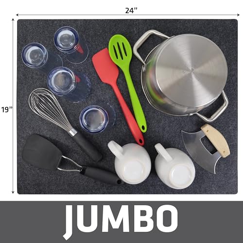 Jumbo XL Dish Drying Mat (Charcoal / 19" x 24")