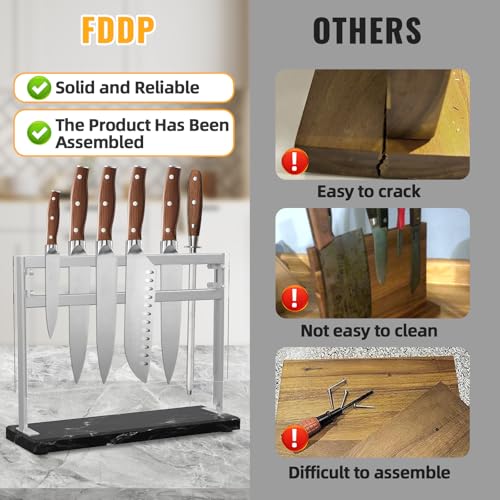 Magnetic Knife Block Stand with Marble Base