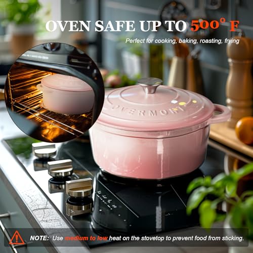 Enameled Cast Iron Dutch Oven (4.5 Quart / Pink)