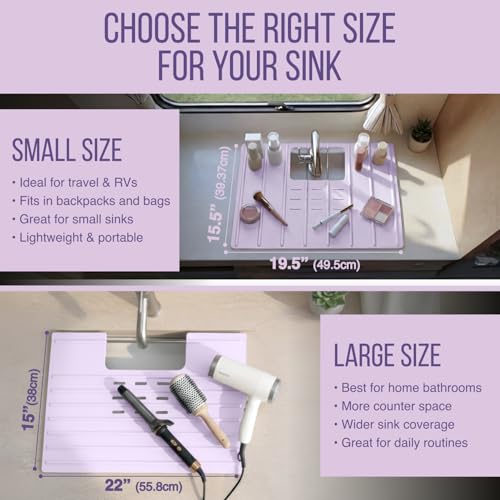 Bathroom Sink Cover for Counter Space (Lavender / Large)