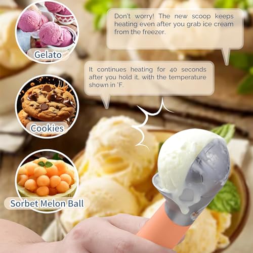 Heated Ice Cream Scoop Rechargeable (Peach Fuzz / 2 oz)