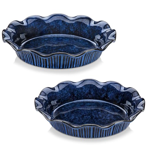 Stern Ceramic Pie Pan (Blue / 2 Pieces)