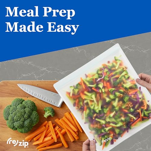 re) zip Reusable Gallon & Half-Gallon Freezer Food Storage Bag 8-piece Kit (Gallon and Half Gallon Kit)
