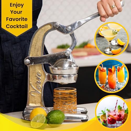 Artisan Cast Aluminum Professional Grade Manual Hand Press Juicer Perfect for Orange (Gold)