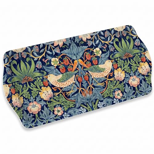 Morris & Co Strawberry Thief Blue Collection Sandwich Tray (15.1" x 6.5" x 1" / Blue Strawberry Thief)