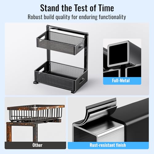 Under Sink Organizer (Black / L-2PC)