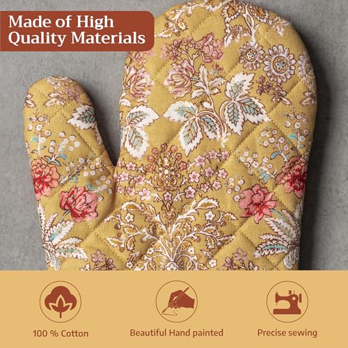 Maison d'Hermine Oven Gloves 100% Cotton Oven Mitt (001 - Marquise / 7.5" x 13" (Oven Mitt))