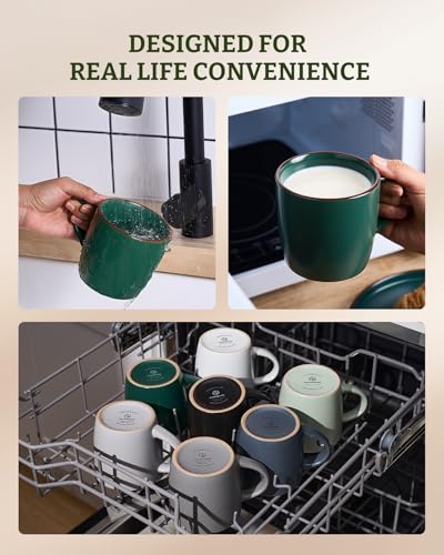 Mercury Coffee Mugs 13 oz (Mercury- Dark Green / 8 Count (Pack of 1))