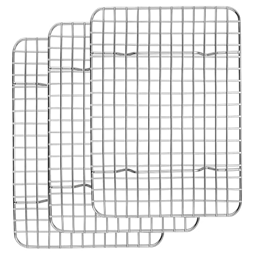 12x9 Inch Stainless Steel Cooling Rack Set Fit Quarter Sheet Pan (11.75" x 9")