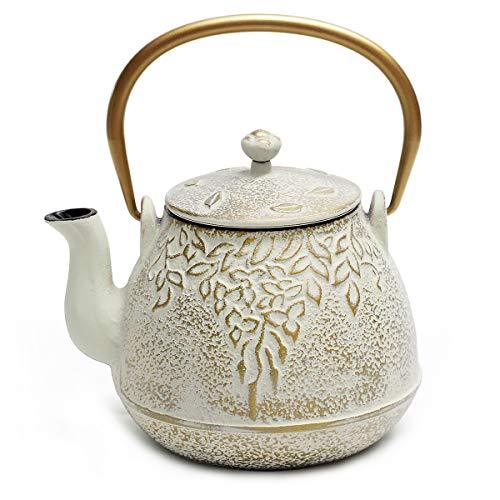Cast Iron Tea Kettle (1 Quarts / Warm Beige)