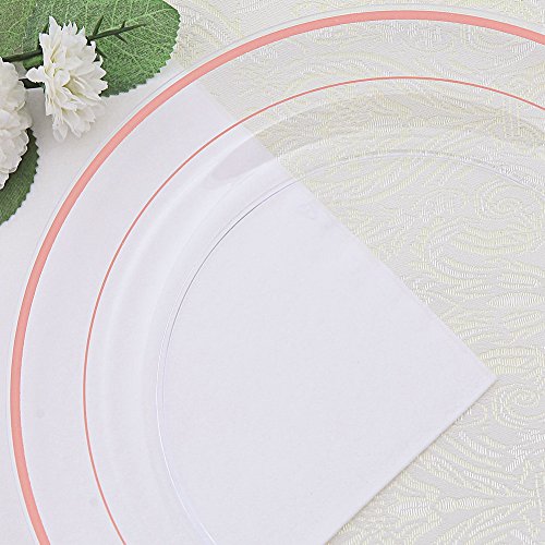 60 Pcs Rose Gold Plastic Plates (60 Pieces / Rose Gold)