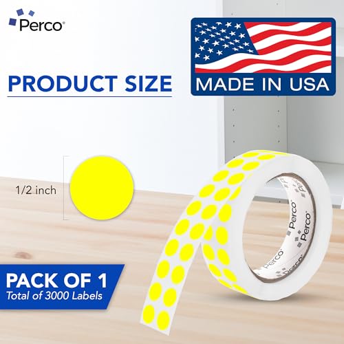 Neon Yellow Round Circle Dot Sticker 1 (Neon Yellow / 0.5 Inch)