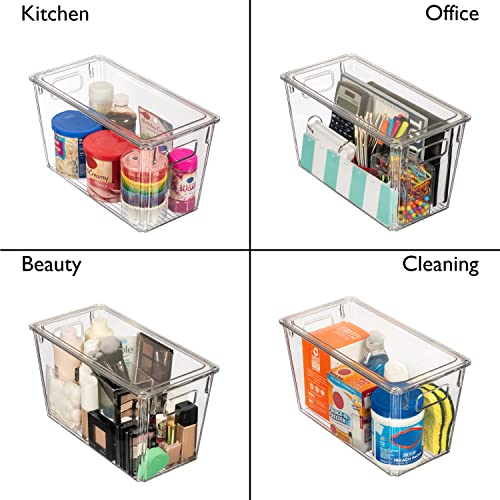 Plastic Storage Bins with Lids for Pantry & Fridge (8 Count)