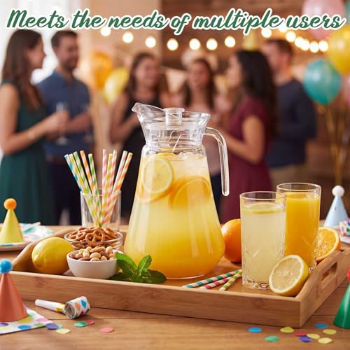Tessco 12 Pcs Plastic Pitchers 60 Oz Clear Water Beer Jug Large (Modern)