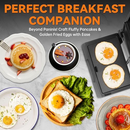 Mini Panini Press Electric Griddle (Steel grey)