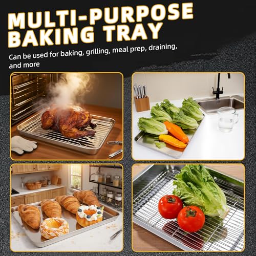 4 PCS Stainless Steel Baking Sheet Set 10 (4 Count)