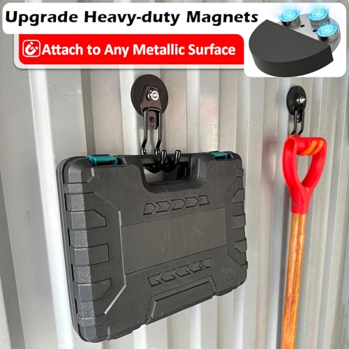 Upgraded Magnetic Hooks Heavy Duty (Updated 2.6in Magnet J Black Hooks 2PCS)