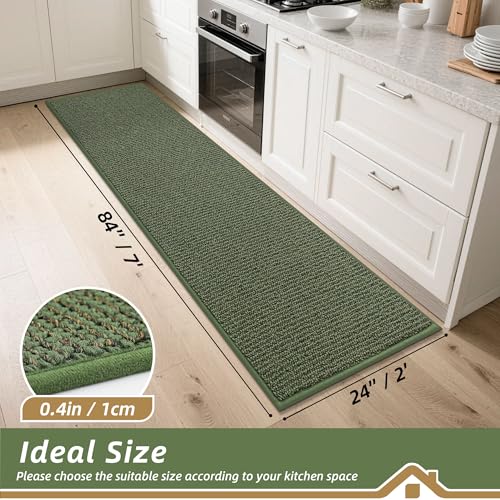 Kitchen Runner Rugs 24"x84" (Green / 24" X 84" (Rectangular))