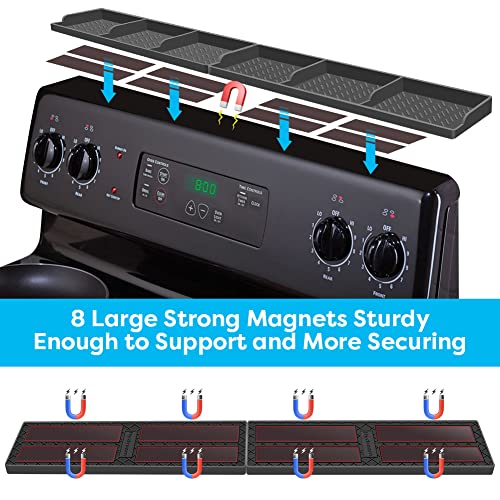 30 Inch Magnetic Spice Rack Above Stove (Dark Grey)