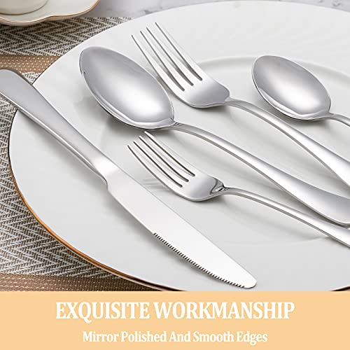 30 Pcs Silverware Set Service for 6 (Silver)
