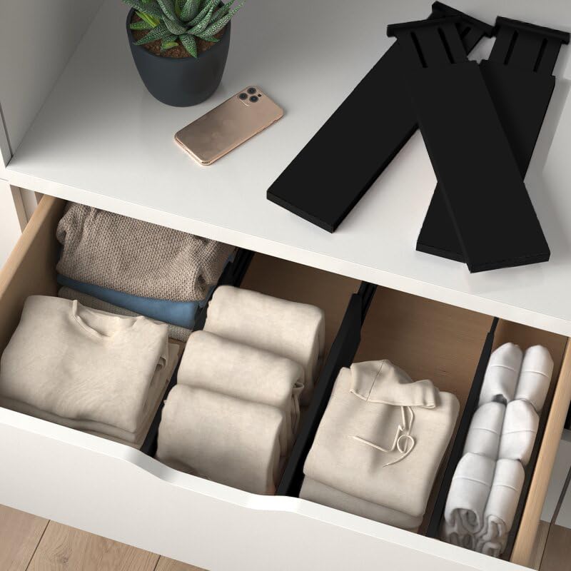 6 Pack Black Drawer Dividers (6 Count)