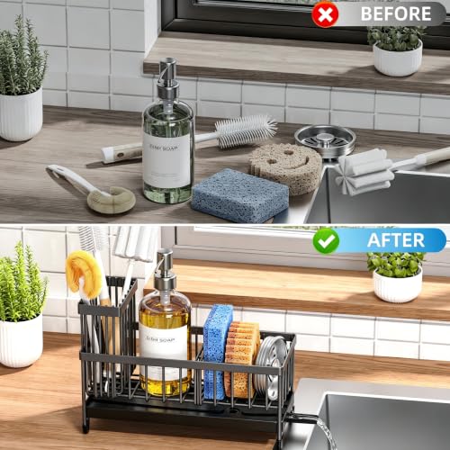 Sponge Holder for Kitchen Sink (Dark Grey - 9.25″)