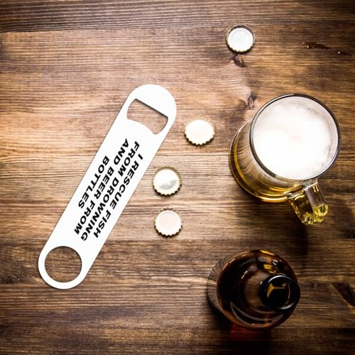 Funny Saying Stainless Steel Bottle Opener Black White Lettering Flat Beer Bottle Opener Keychain for Home Kitchen Bar Restaurant Party Birthday Gift (Funny Saying1)