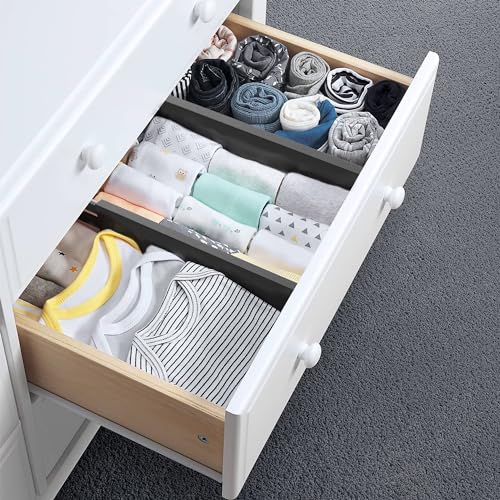 Bamboo Kitchen Drawer Divider (Black / 2.4"H, Large)