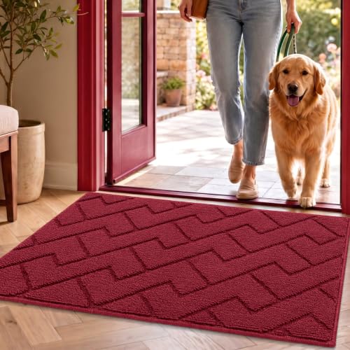 Front Door Mat Outside Entrance (Red / 32" x 20" (Rectangular))