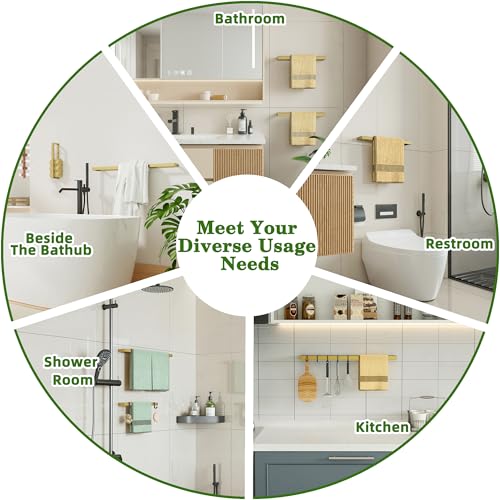 Hand Towel Holder Towel Bar for Bathroom Wall Mounted 8 Inch (Gold / 8-Inch)