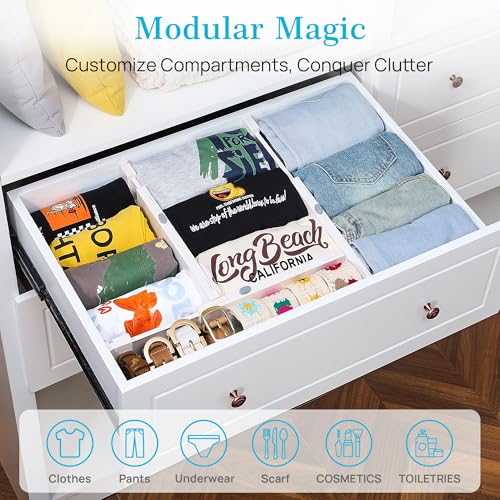 16 Pack Drawer Dividers for Clothes (16 Count)