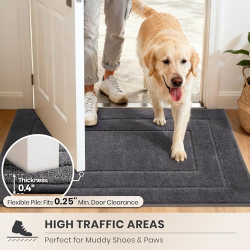 Dirt Trapping Door Mat Indoor Entrance (Grey / 24" X 35.5" (Rectangular))