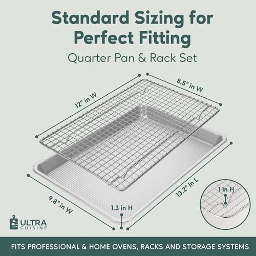 Quarter Sheet Pan with Wire Rack Set (Quarter Sheet (Most Popular))