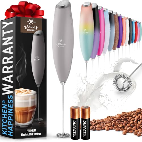 Zulay Powerful Milk Frother for Coffee with Upgraded Titanium Motor (Titan Gray / OG Frother)
