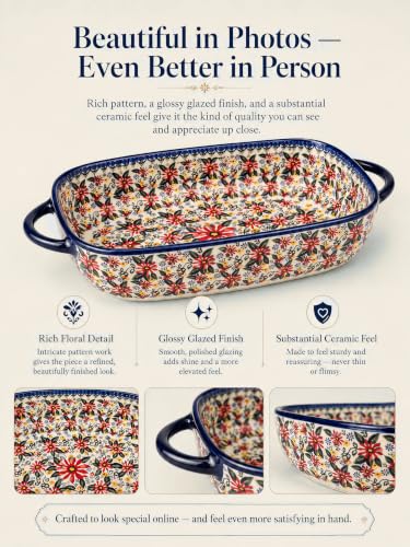 2 Piece Polish Pottery Style Ceramic Baking Dish Set (2 Count)